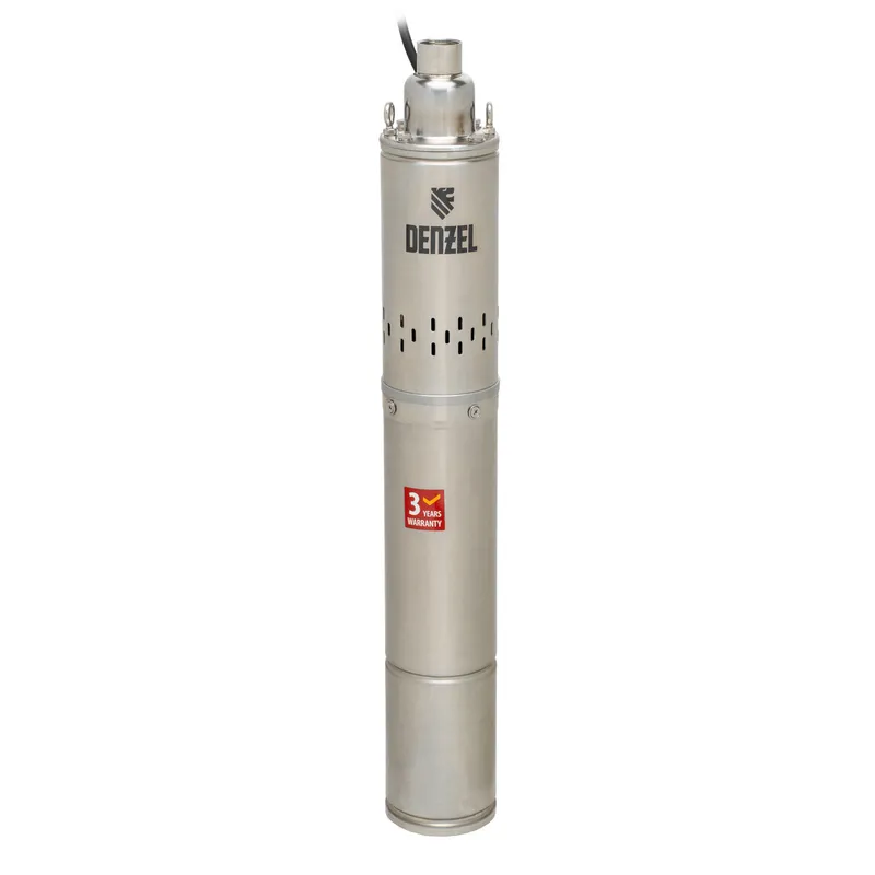 Скважинный насос DWS-4-150, винтовой, диаметр 4", 1300 Вт, 2000 л/ч, напор 150 м Denzel