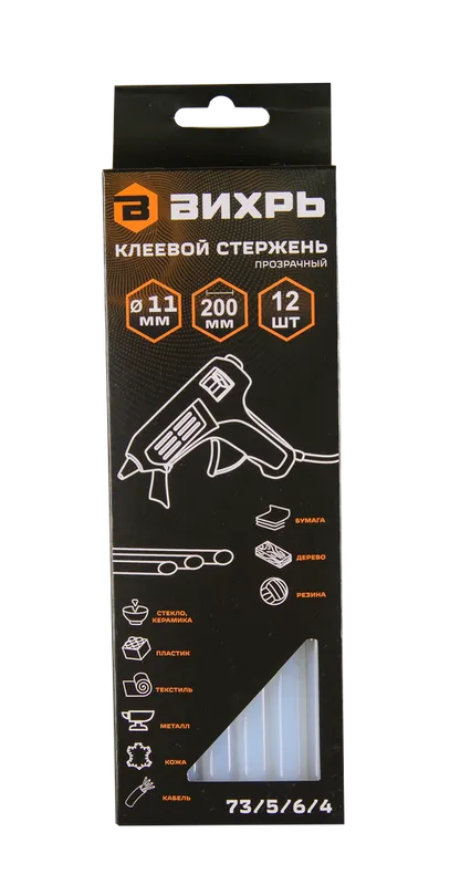 Клеевой стержень Вихрь 11x200 мм, 12 шт