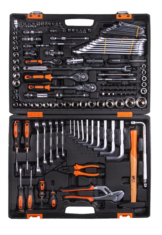 Набор инструментов, 1/2", 1/4", CrV, в кейсе 142 предм Вихрь