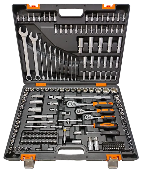 Набор инструментов, 1/2", 1/4", CrV, в кейсе 216 предм Вихрь