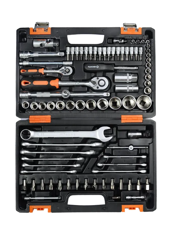 Набор инструментов, 1/2" , 1/4" , CrV, пластиковый кейс 82 предмета Вихрь