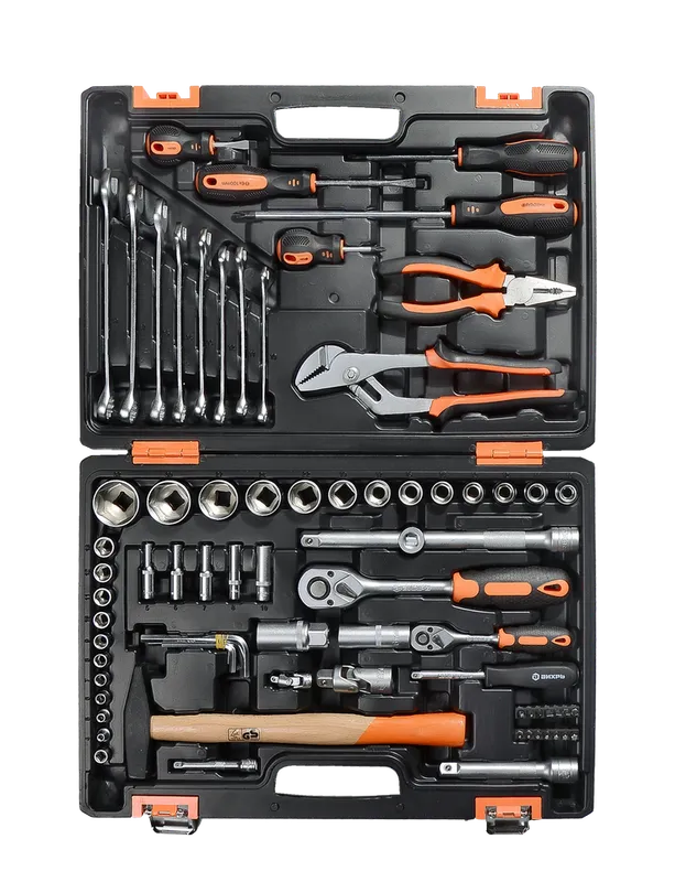 Набор инструментов, 1/2", 1/4", CrV, пластиковый кейс 76 предмета Вихрь