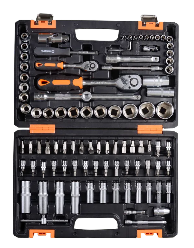 Набор инструментов, 1/2" , 1/4" , CrV, пластиковый кейс 94 предмета Вихрь