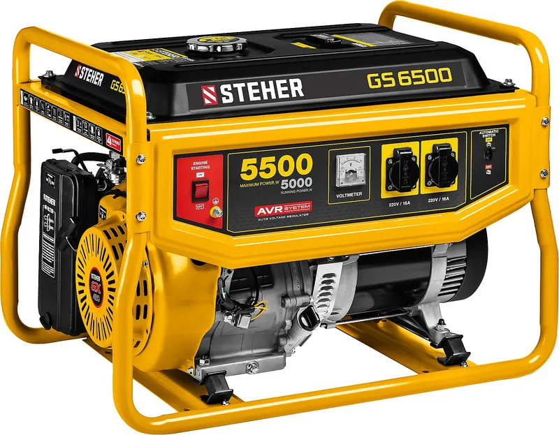 STEHER 5500 Вт, бензиновый генератор (GS-6500)