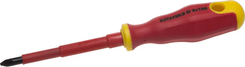 STAYER Electro, PH2 х 100 мм, диэлектрическая отвертка, Professional (25142-2-10)