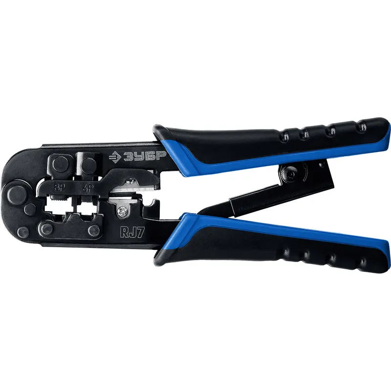 ЗУБР RJ7, (RJ45, RJ11, RJ12), 203 мм, храповый механизм, универсальный кримпер, Профессионал(22650)