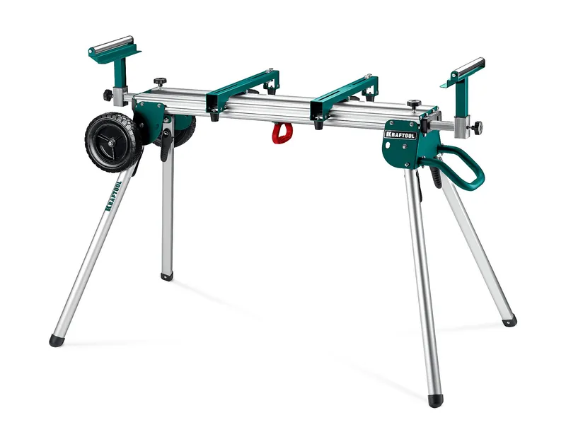 KRAFTOOL MSA-1200 U, (1120-2650)х765х970 мм, алюминиевый мобильный стол для торцовочных пил с ручкой и колесами (38782-2)